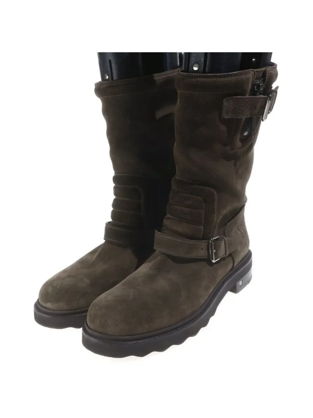 Louis Vuitton LV Logo Suede Leather Engineer Boots Brown